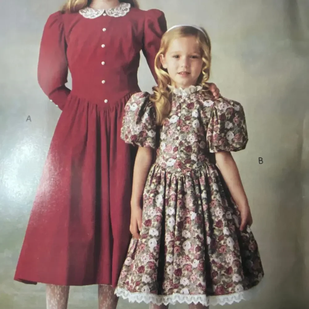 Vtg Dress Pattern Girls 7-10 McCalls P271 Uncut Modest Midi Cottage Prairie